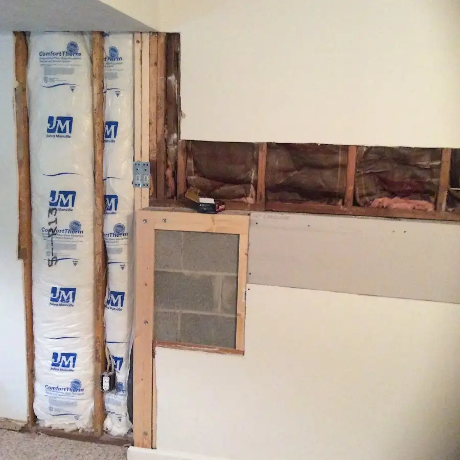 Wall insulation replacement during Contents Cleaning & Restoration in Warren